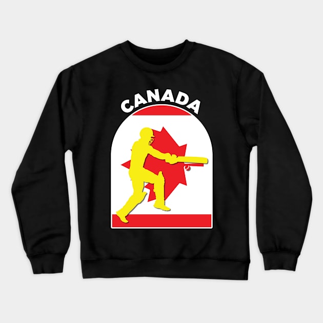 Canada Cricket Batsman Canada Flag Crewneck Sweatshirt by DPattonPD